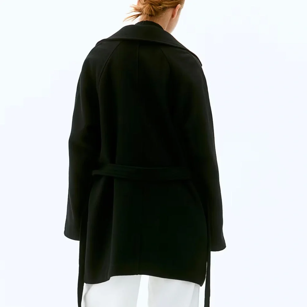 Tie-Belt Felted Pea Coat - Picture 3 of 4